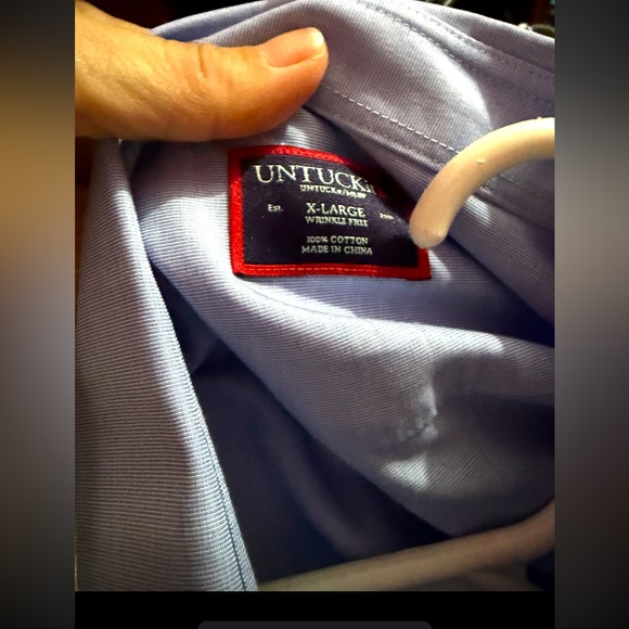 UNTUCKit Dress Shirt Size XL Blue Long Sleeve Cotton Mens Shirt with Yankee Logo - Picture 4 of 4